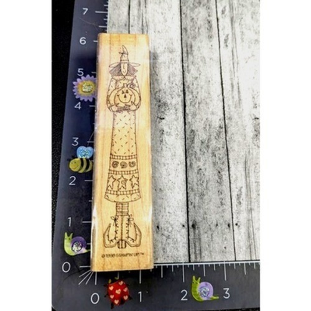 Stampin' Up! Tall Witch Halloween 1998 Rubber Stamp Wood #B9